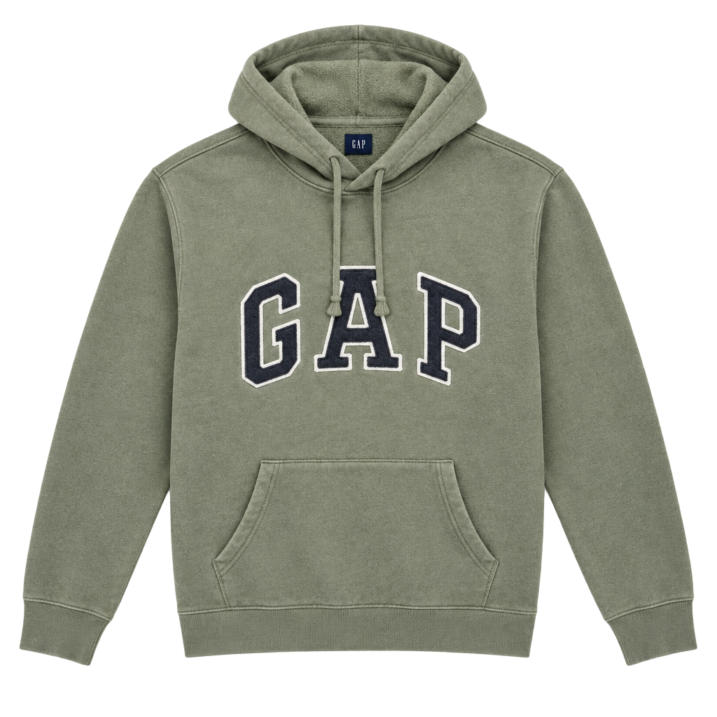 Gap Logo Hoodie Olive Green Sweatshirt 1