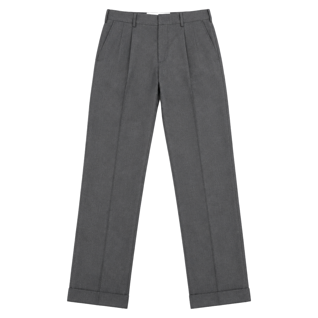 John Henry Dress Pants 38x32 Gray Pleated Polyester Wool 1