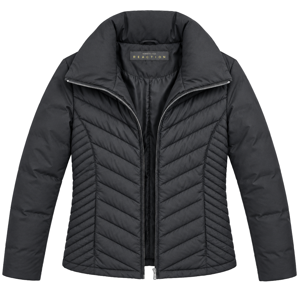 Kenneth Cole Reaction Womens Quilted Puffer Jacket M 1