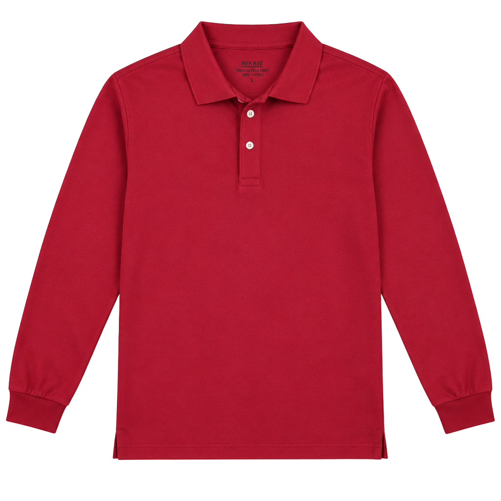 Nike Golf Tour Performance Long Sleeve Polo Shirt Size XL Red Dri-Fit 1
