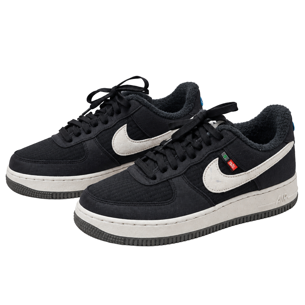 Nike Air Force 1 Low Black White Fleece 1