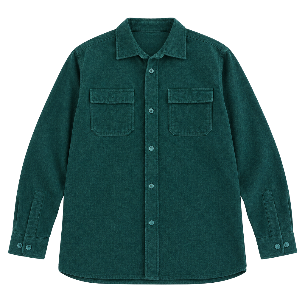 L.L. Bean Chamois Cloth Shirt Size L-Tall Green Traditional Fit 1