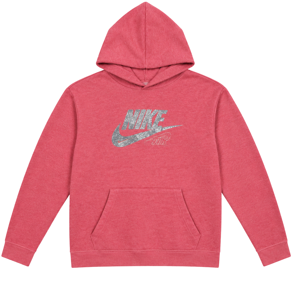 Nike Hoodie Sweatshirt Size Large Pink Silver Glitter Logo 1