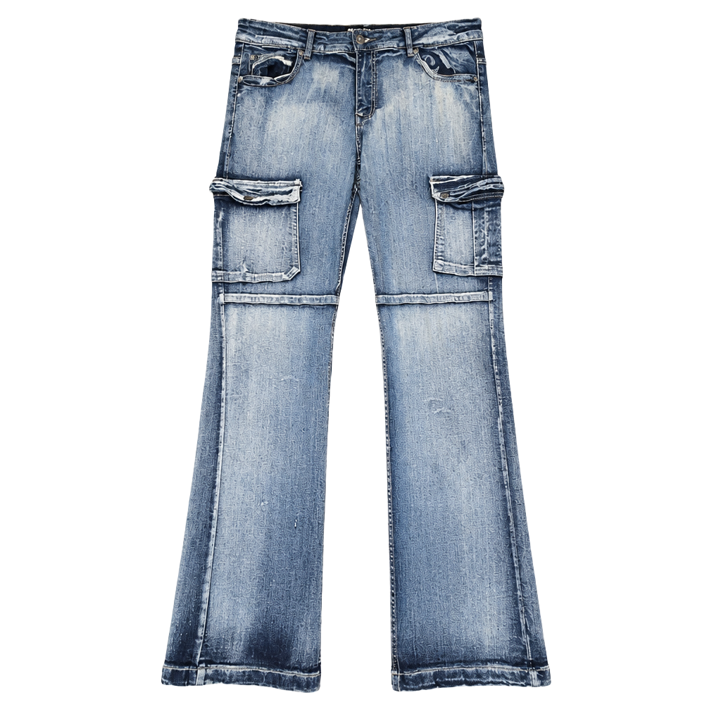 Y2K Cargo Ecko Unltd Denim Pants Blue Acid Wash Grunge Skinny 1