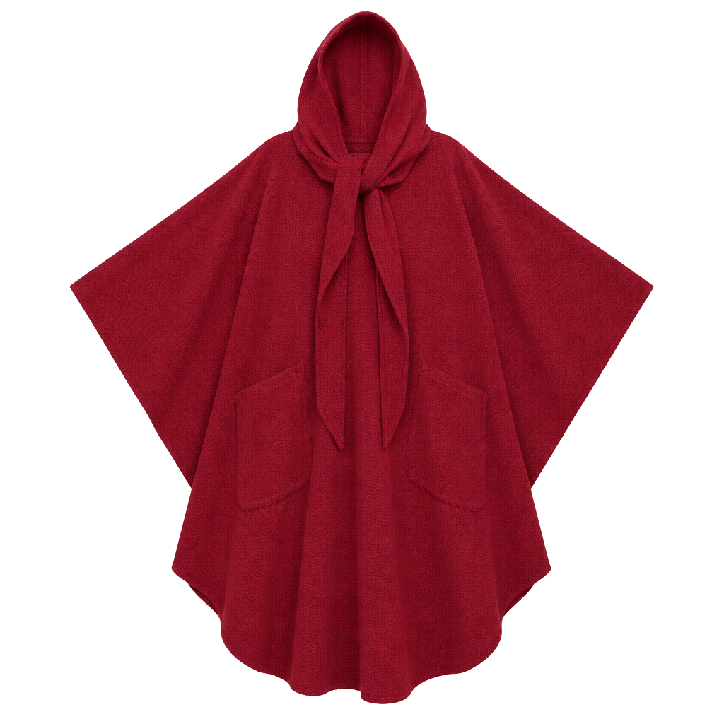 VTG Molina Jimmy Hourihan Red Wool Hooded Cape Cloak Ireland One Size Pockets 1