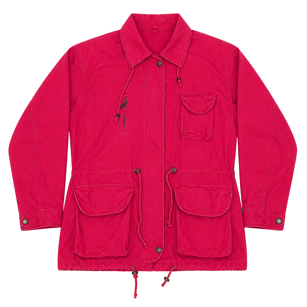 Express Provençal Classic Jacket Size M Red Cotton Plaid Lined 90s 1