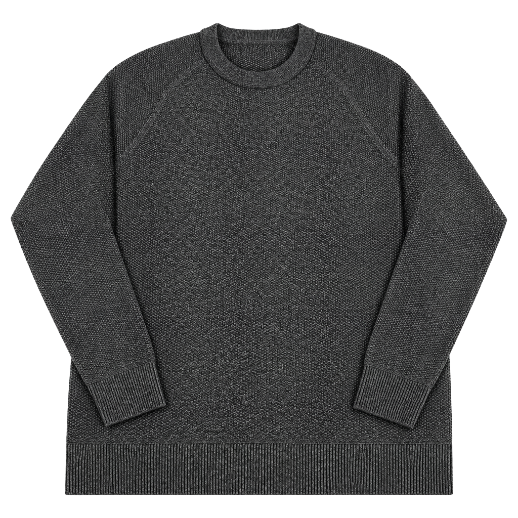 Lululemon Textured Knit Crewneck Sweater Size M Grey Cotton Blend 1