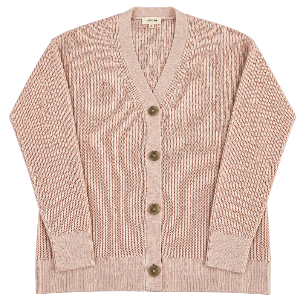 Haven Well Within Cardigan Size M Pink Organic Cotton V-Neck Sweater 1