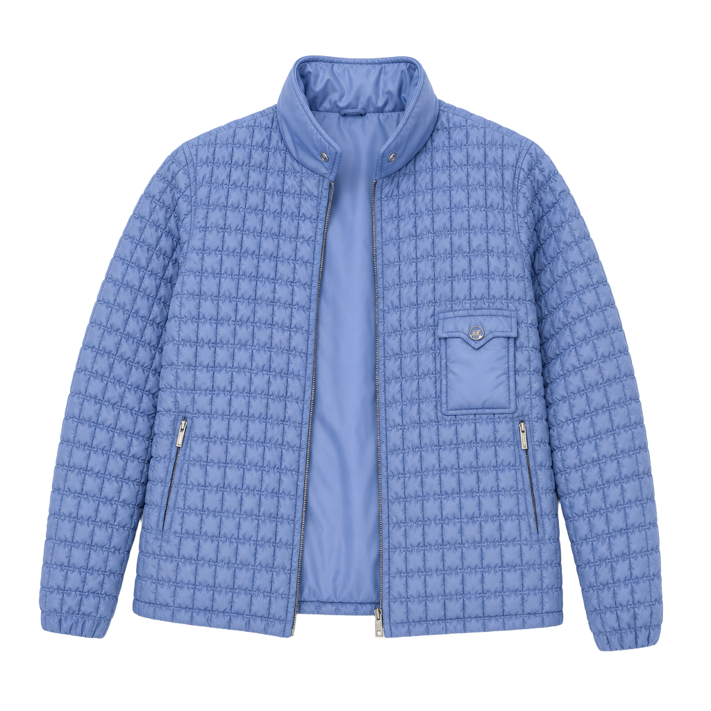 Eisbär Austria Vintage Blue Quilted Zip-Up Jacket 1