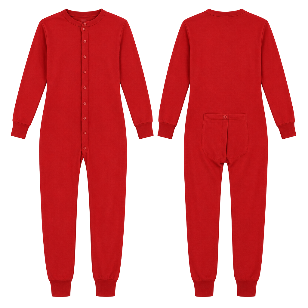 L.L. Bean Red Long Sleeve Henley long underwear Size L Reg OD8J7 1