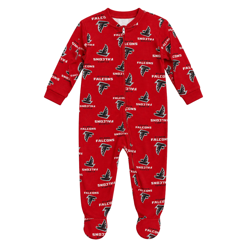 NFL Atlanta Falcons Sleeper 18M Red Allover Print Raglan Full-Zip 1