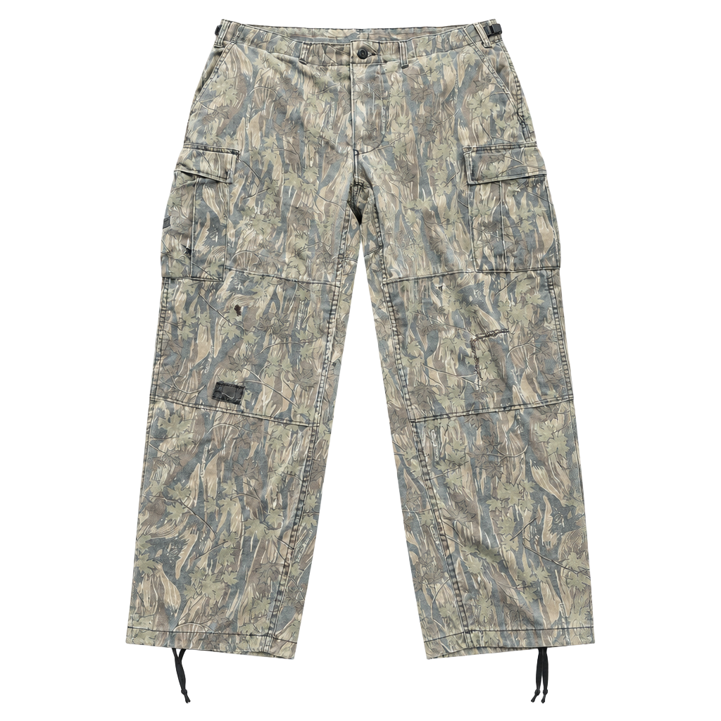 Vintage Distressed Smoky Branch Camo Cargo Pants Size XL Tree Bark Camouflage 1