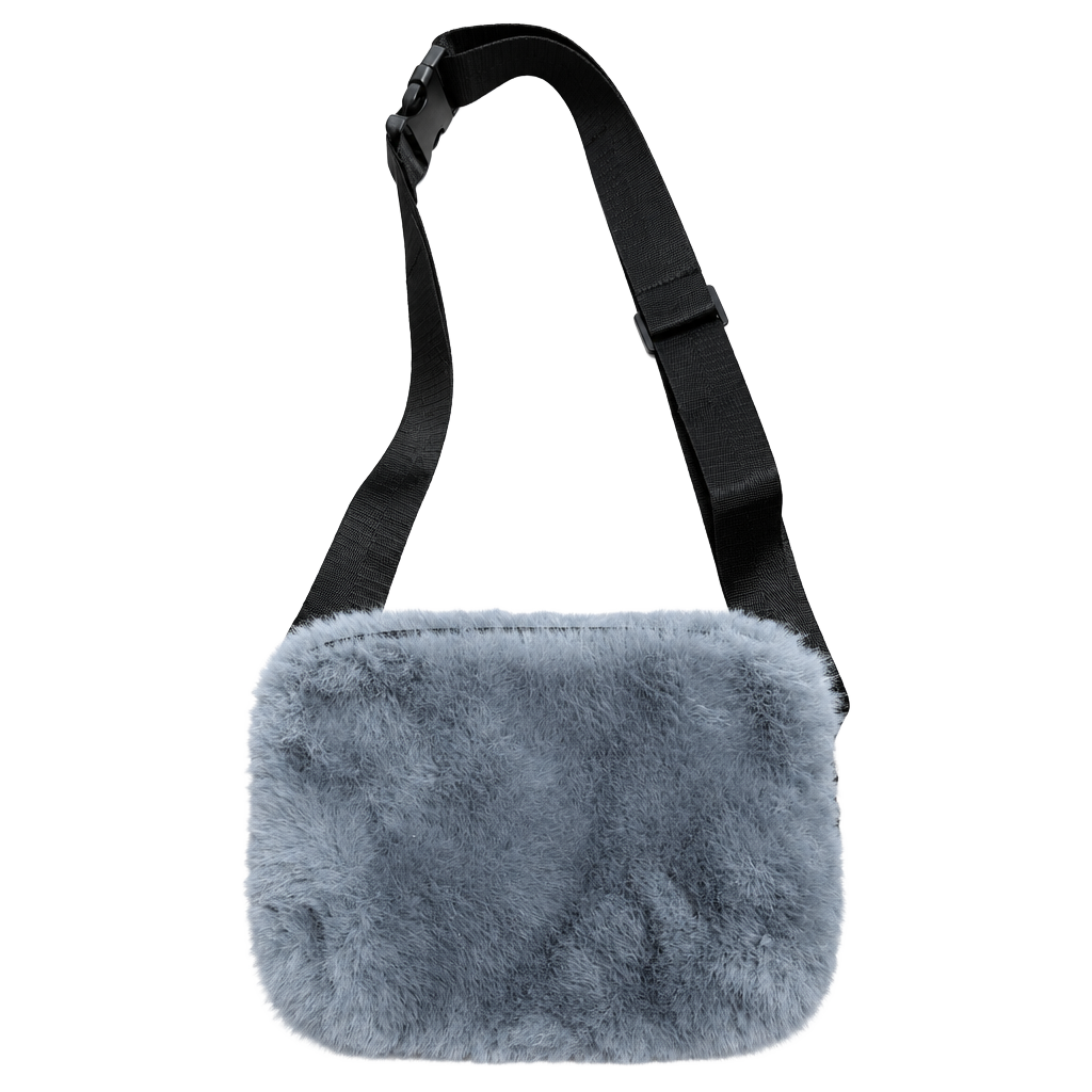 New Coco + Carmen Estelle Faux Fur Sling Bag Grey Crossbody Fanny Pack 1