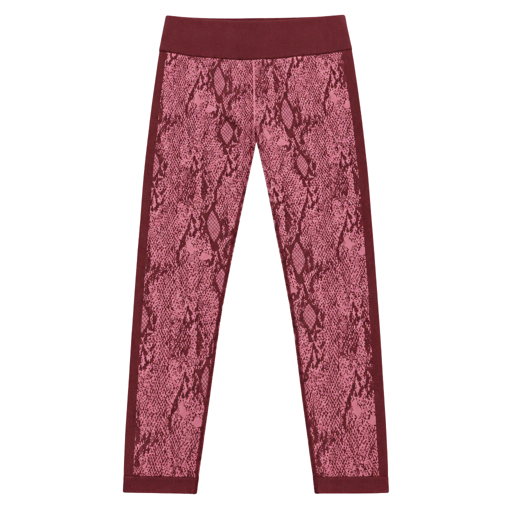 Fabletics High-Waisted Seamless Snakeskin 7/8 Leggings Red Burgundy Small 1