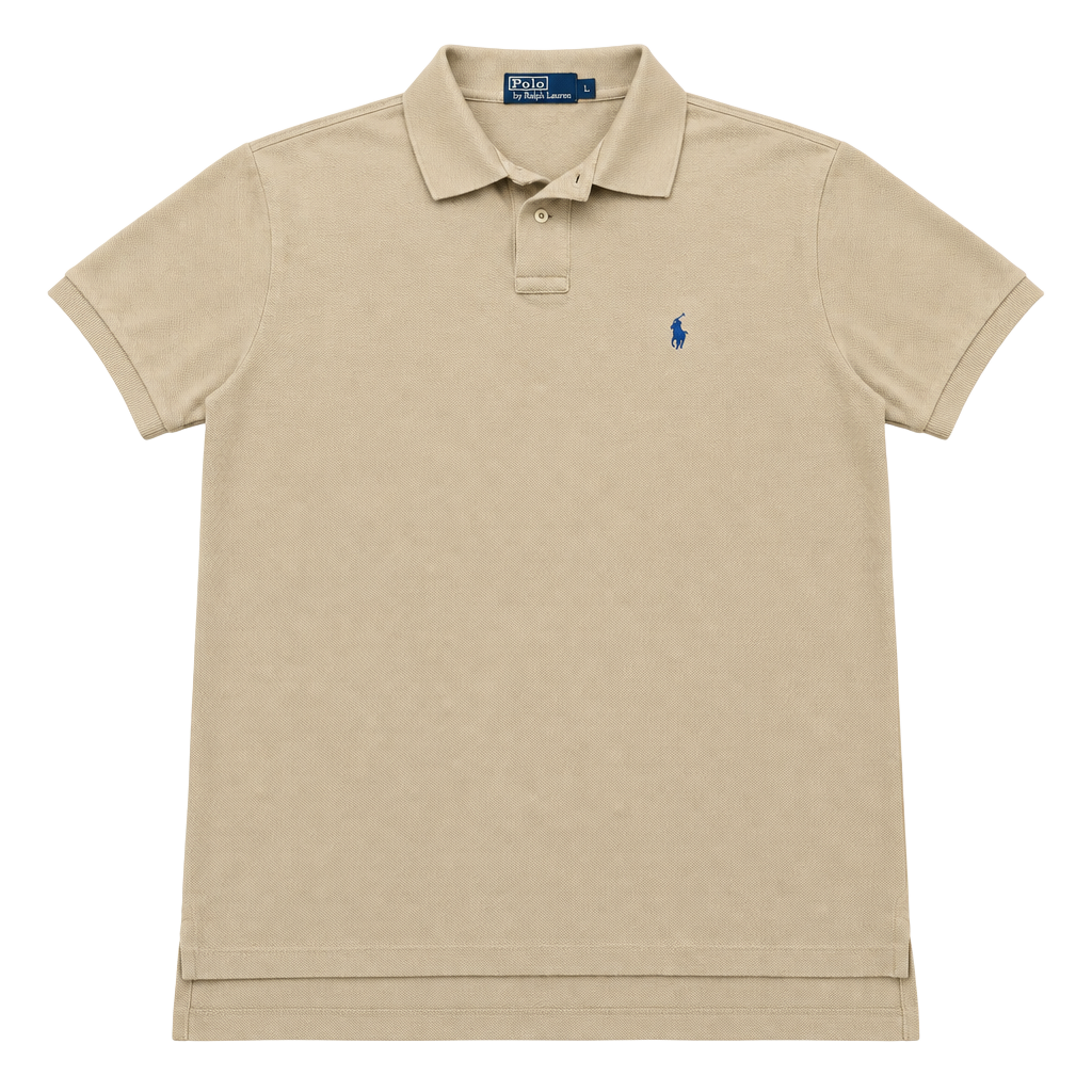 Vintage Fade Polo By Ralph Lauren Polo Shirt Size L Tan Cotton Earth Ton Beige 1