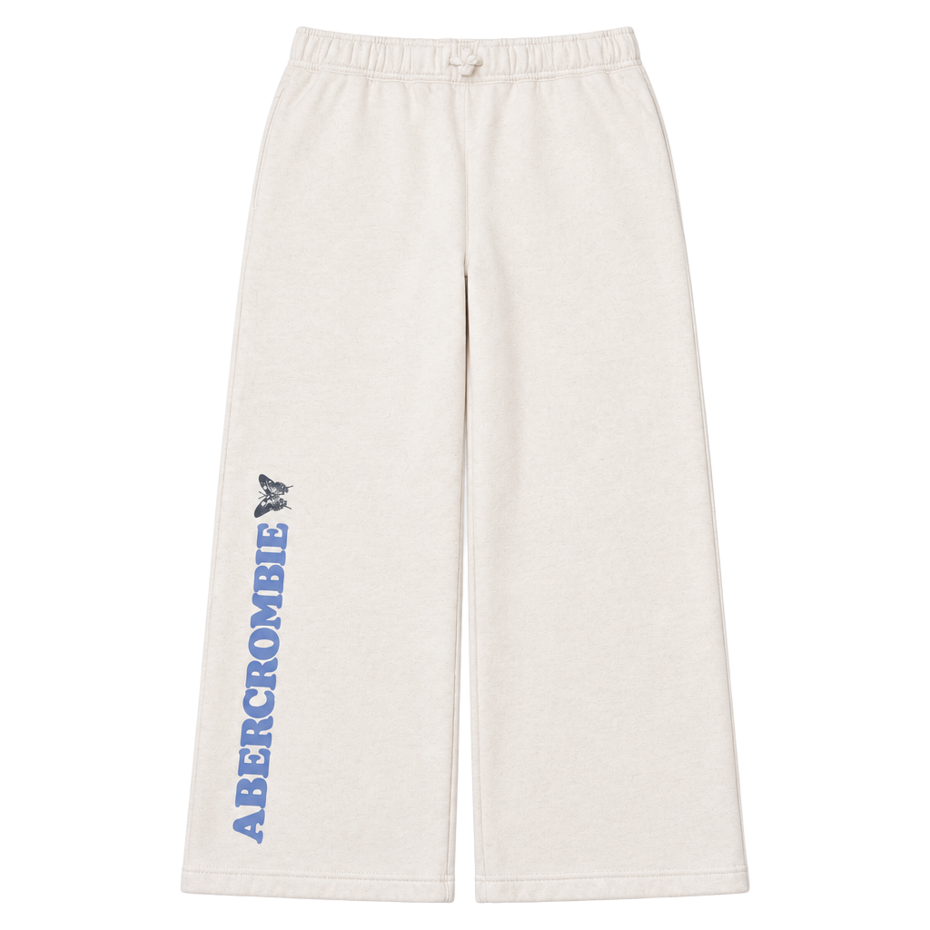Abercrombie Kids Logo Wide Leg Sweatpants Size 17/18 Short 1