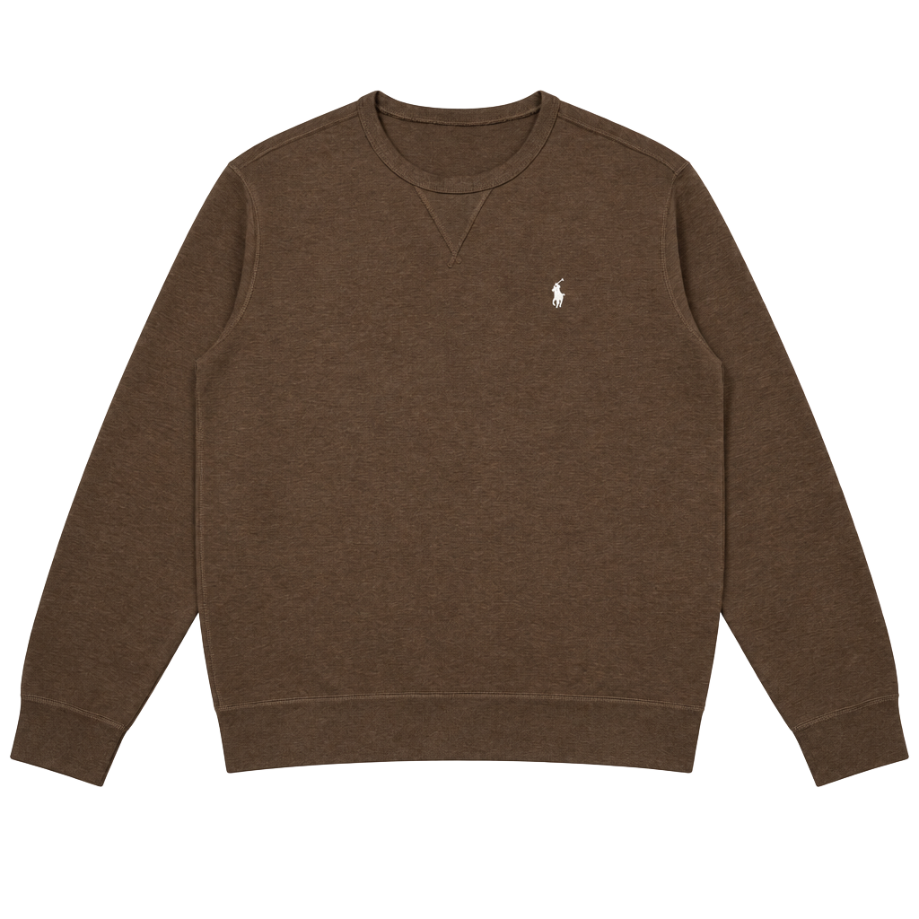 Polo Ralph Lauren RL Fleece Sweatshirt Size L Brown 1