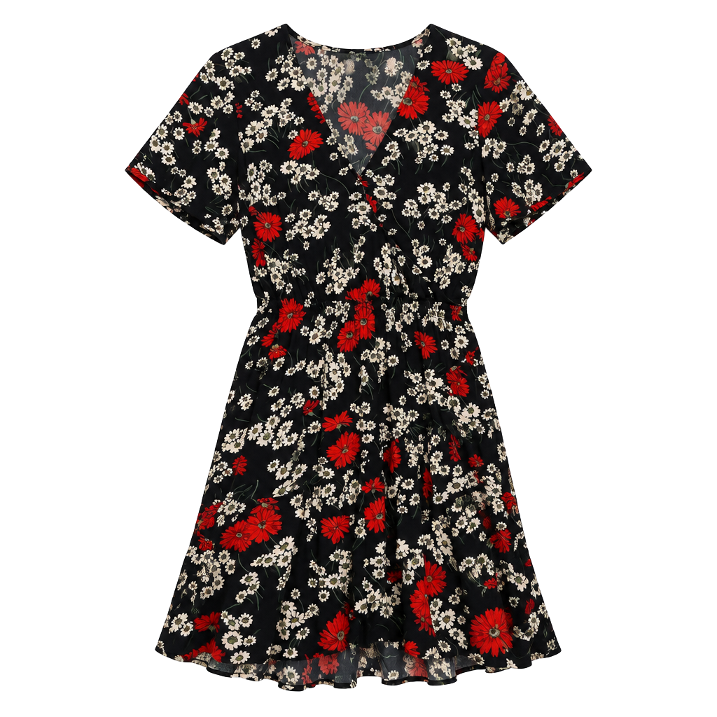 Madewell Hillside Daisies Ruffle Wrap Dress Size 4 Floral Mini Boho Casual 1
