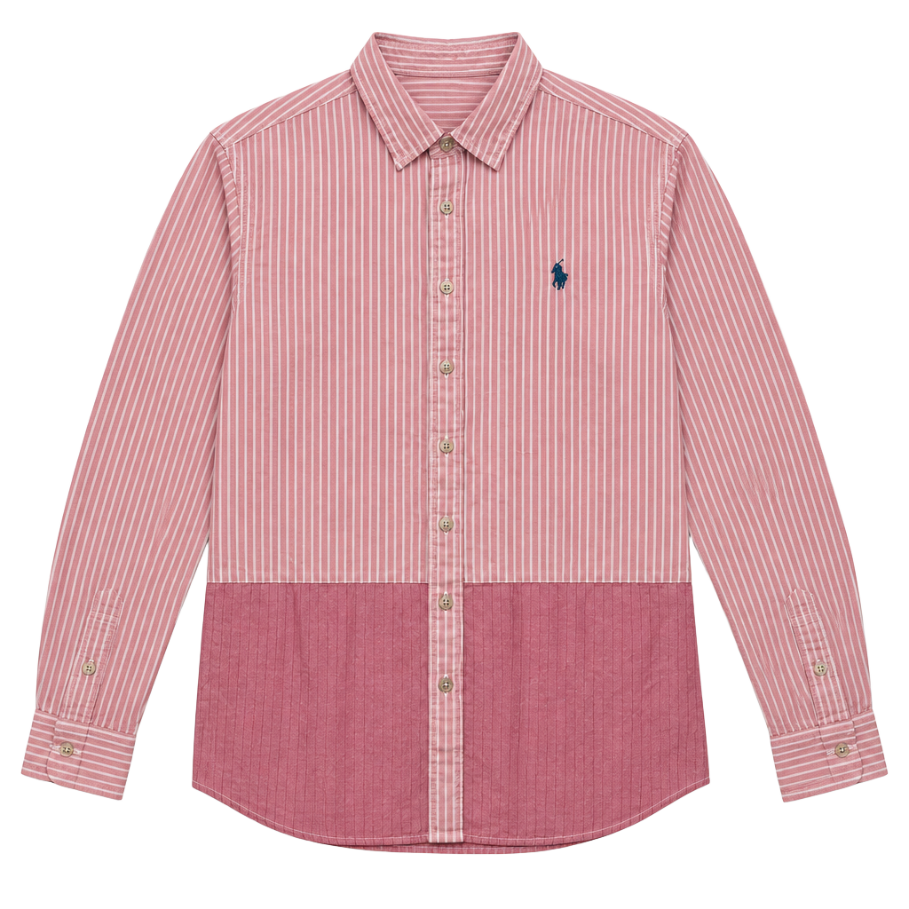 US Polo Assn Colorblock Striped Button Down Shirt Large Pink White Preppy 1