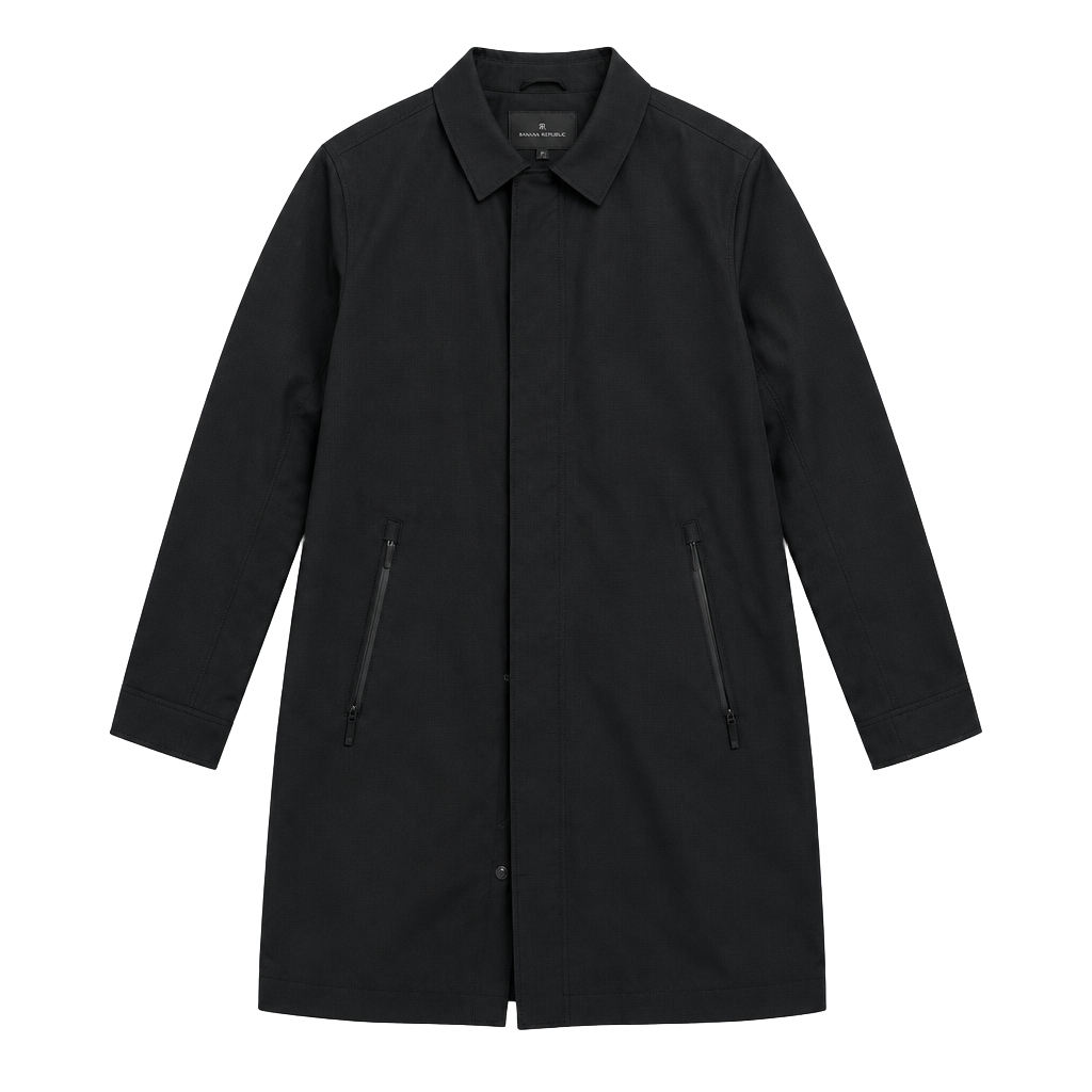 Marc Anthony Trench Coat Size XXL Black Rain Jacket Slim Fit 1