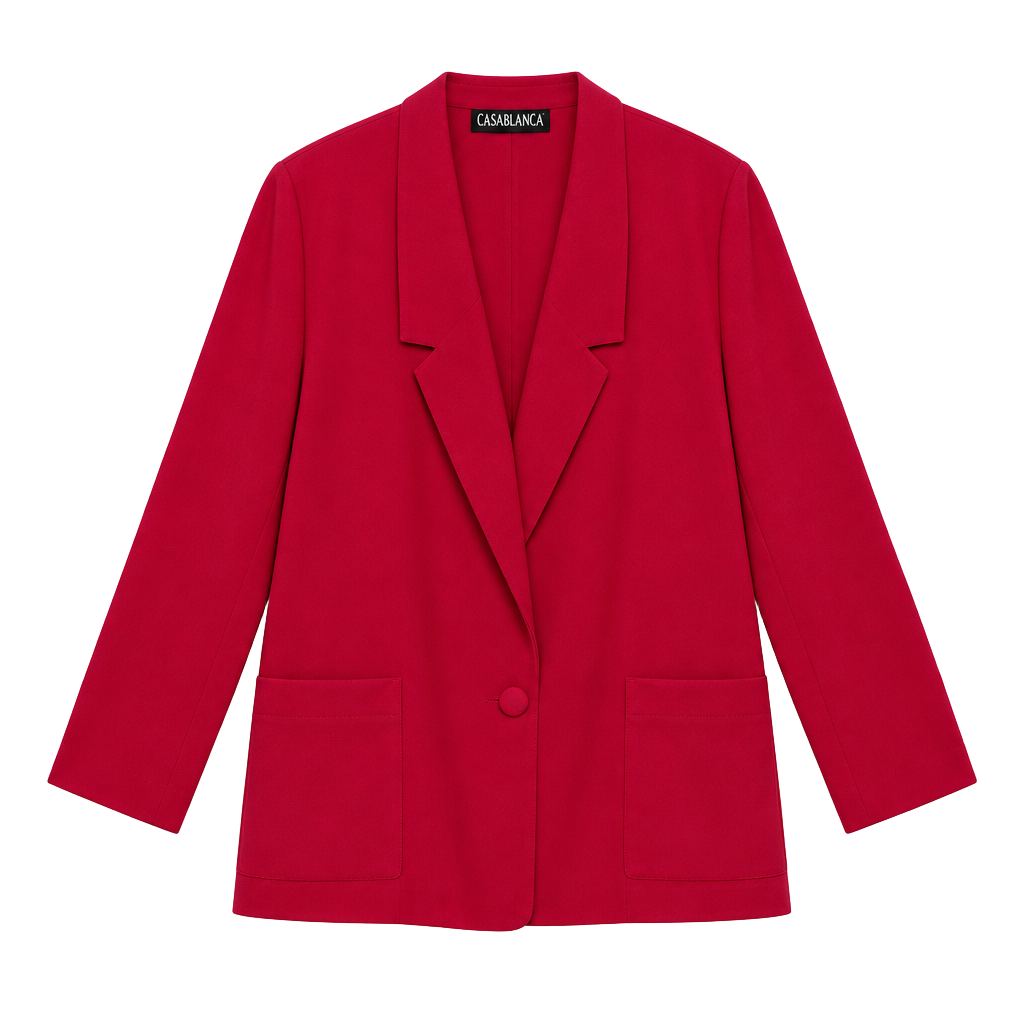 Vintage 90s Casablanca Hot Pink Single Button Oversized Blazer Jacket 16 Plus 1
