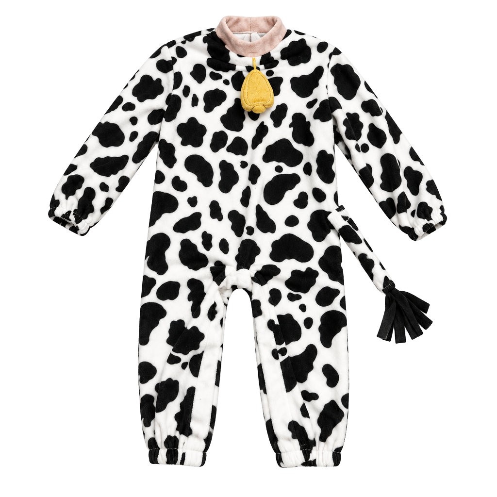 Cow Costume Fleece Romper Black White 1