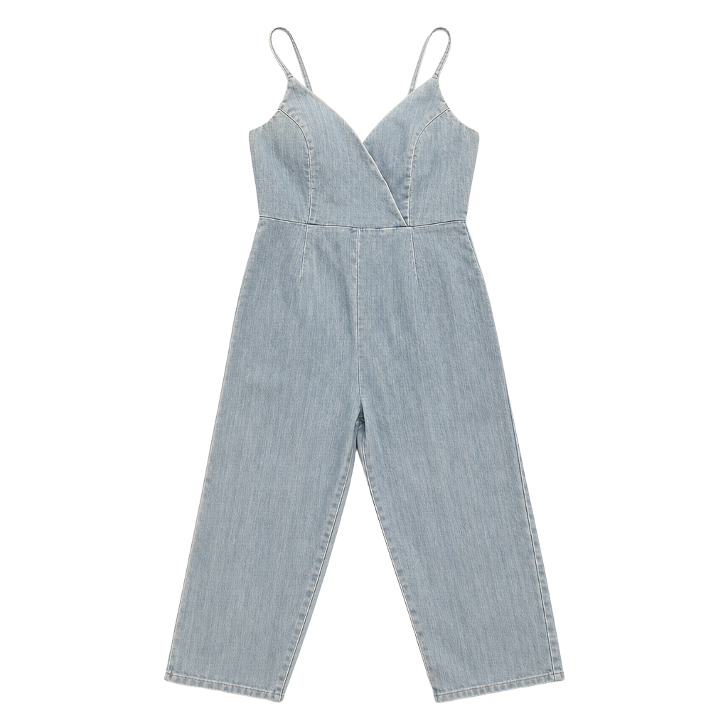 Fashion Nova What's The Move Light Wash Denim Jumpsuit 1