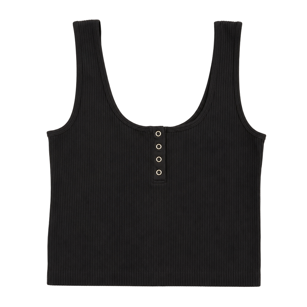 Guess Los Angeles Ribbed Henley Tank Top 1