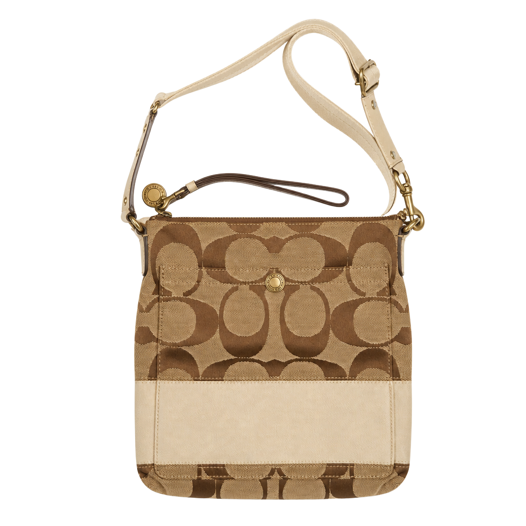 Coach Signature Canvas and Leather Courier Crossbody Bag 10127 1