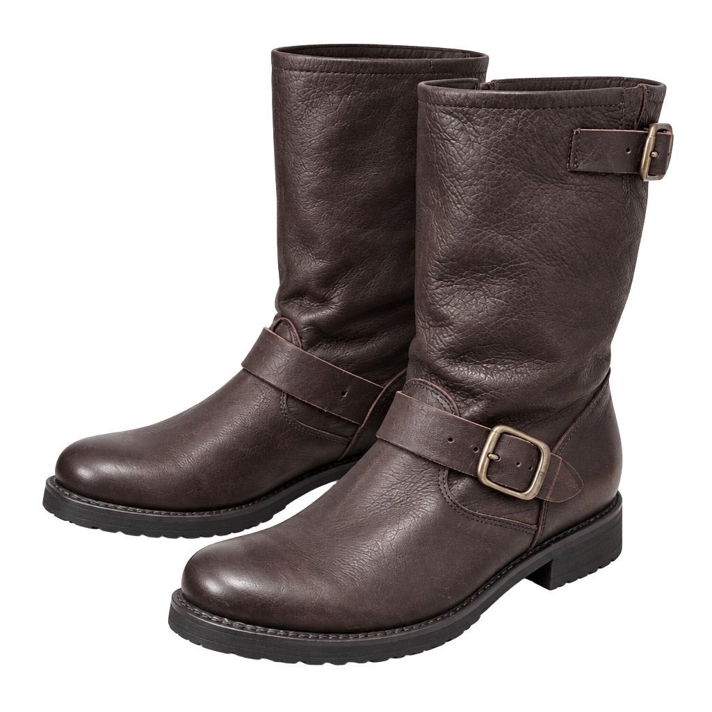 Frye Veronica Short Brown Leather Moto Boots 1