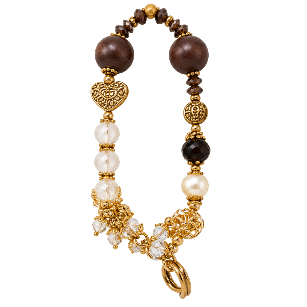 Goldtone Beaded Charm Bracelet Multi-Charm Faith Religious Jewelry 1