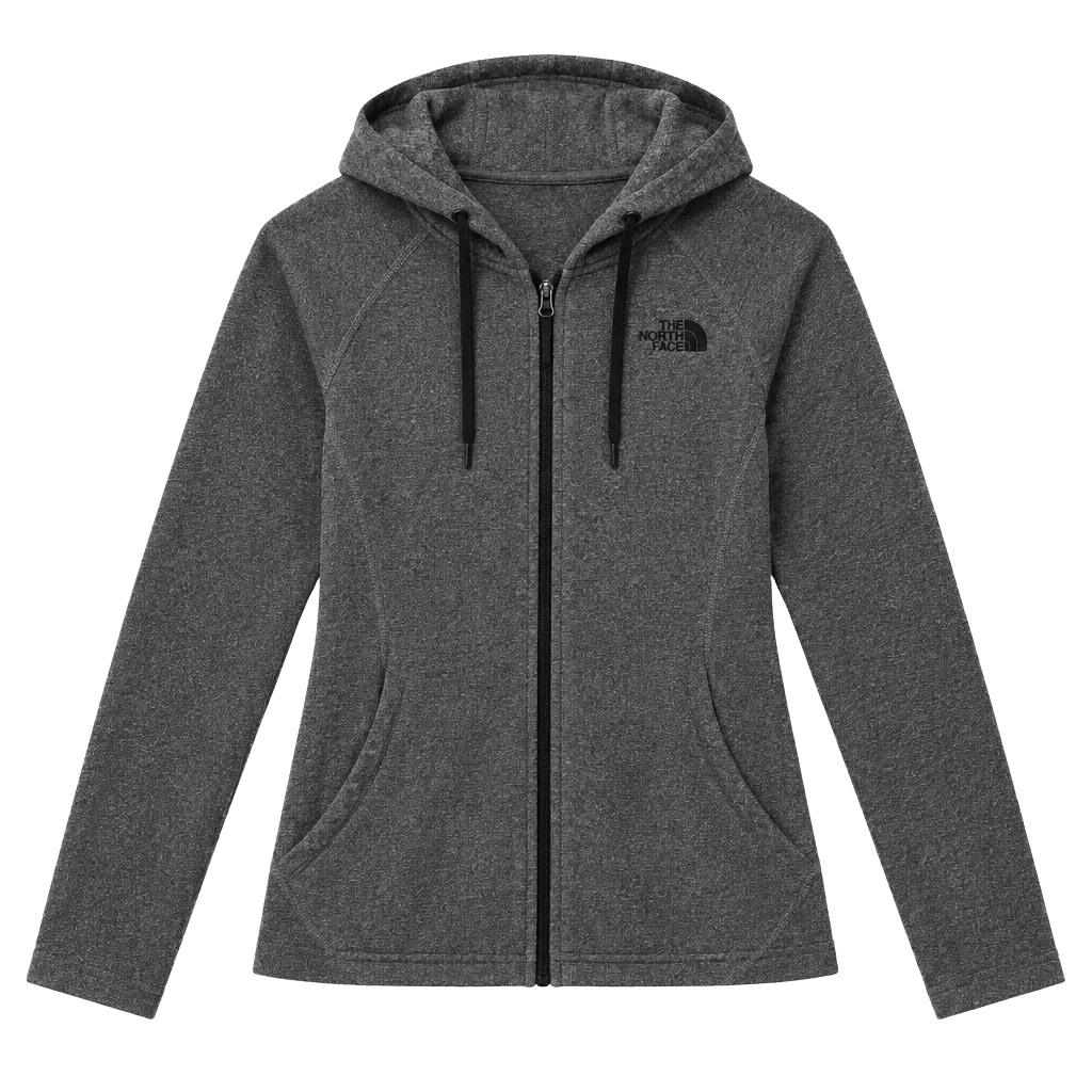 The North Face Mezzaluna Fleece Hoodie Size L Gray Full Zip Jacket 1