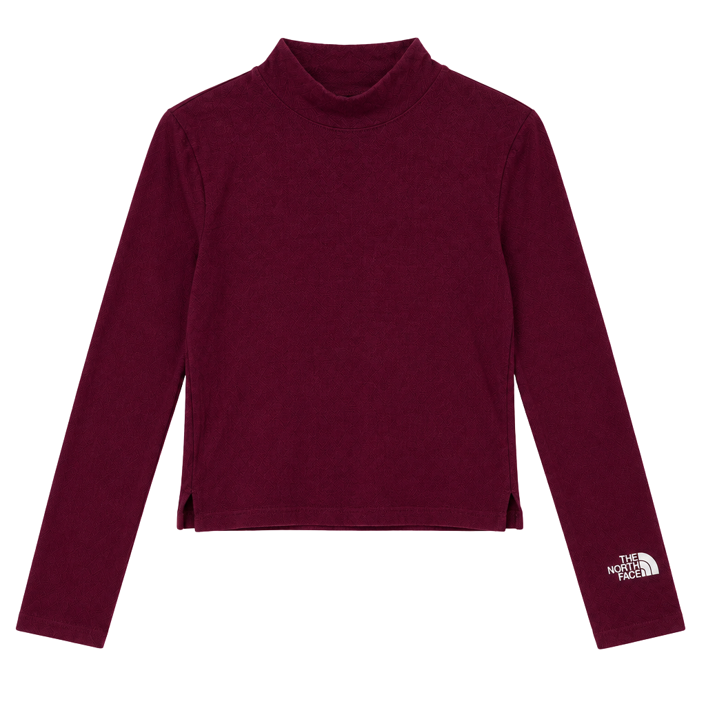 The North Face Evolution Mock Neck Long Sleeve Shirt Size XL Burgundy 1