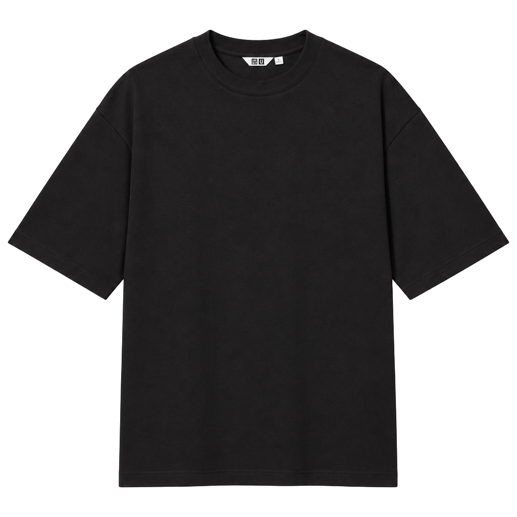 Uniqlo U Airism Cotton Oversized T-Shirt Size XL Black 1