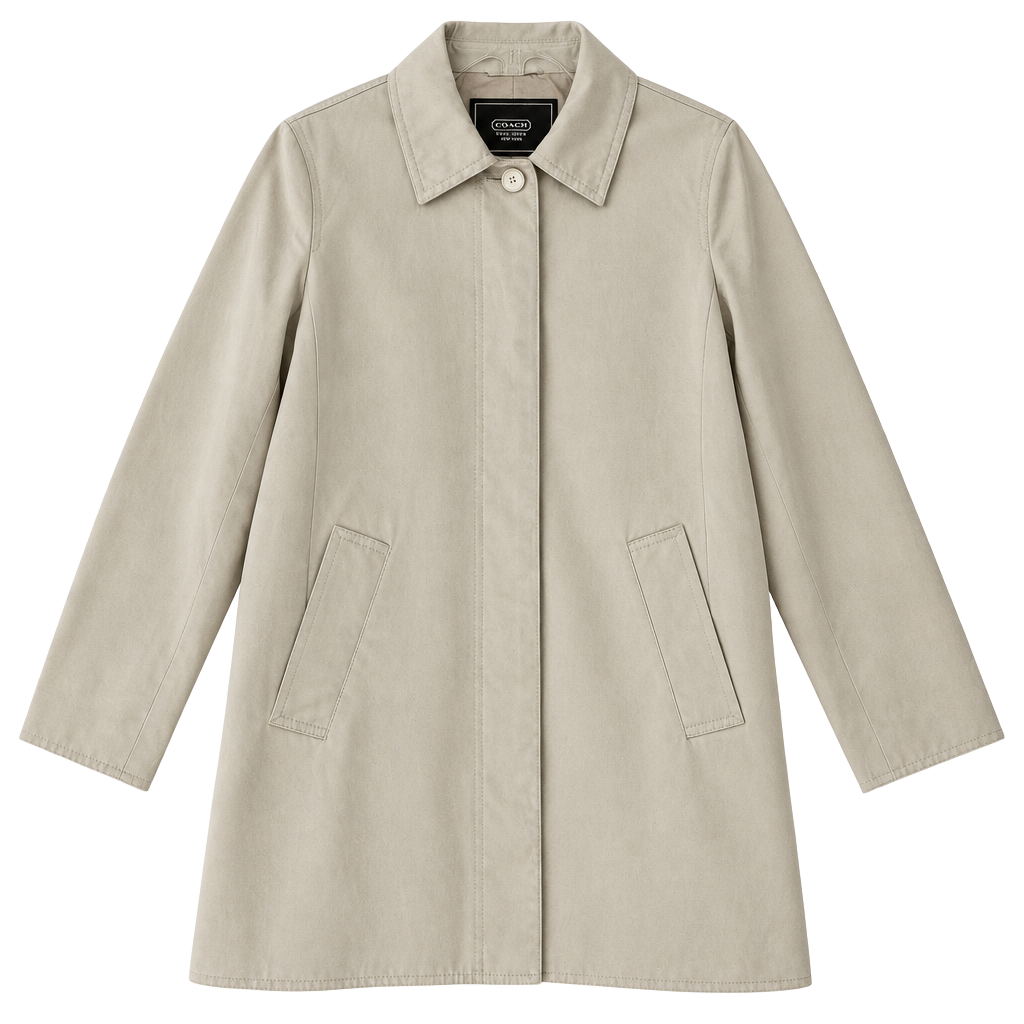 Coach Trench Coat Signature Lining Tan Size M 1