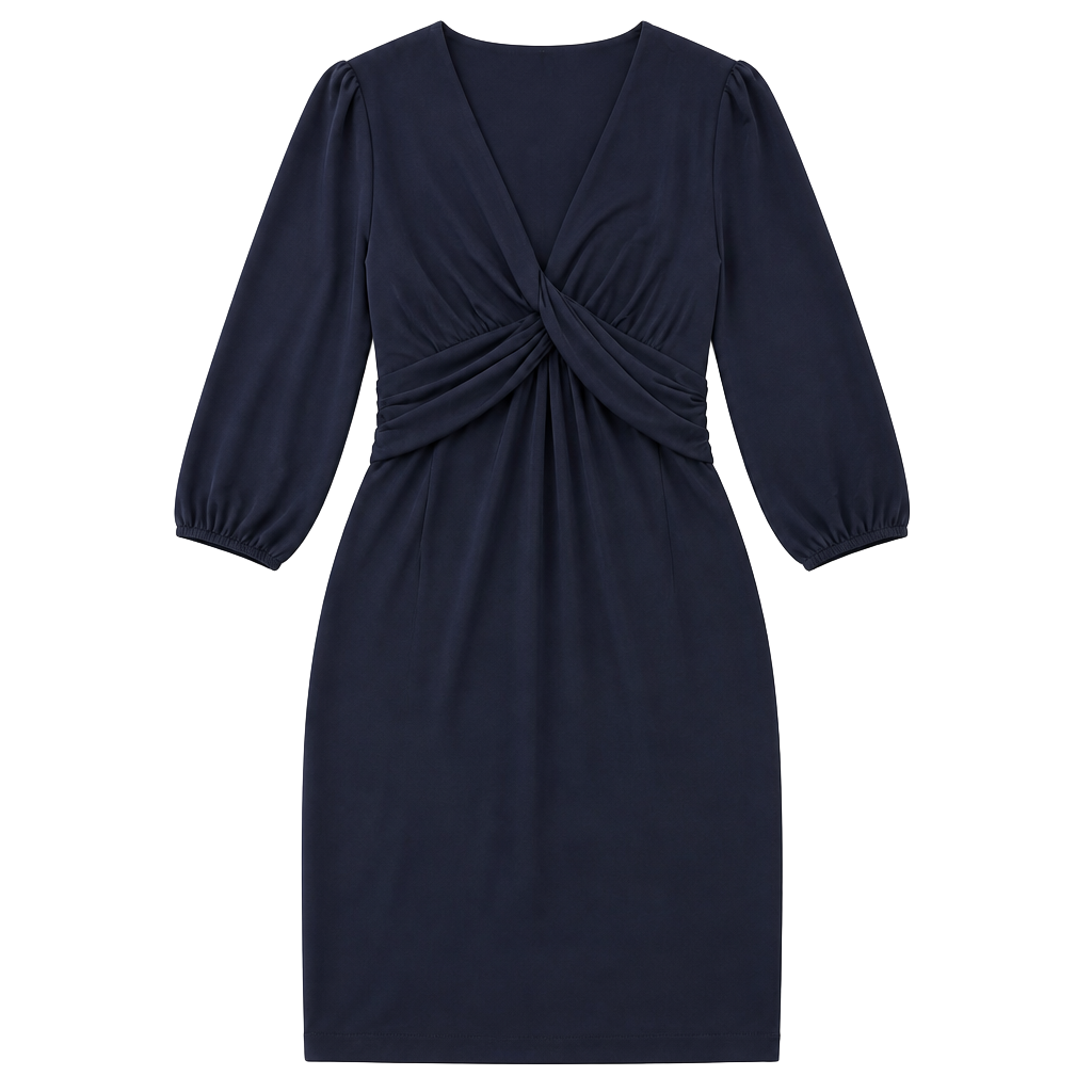 Laundry By Shelli Segal Twist Front Dress Navy Size 0 1