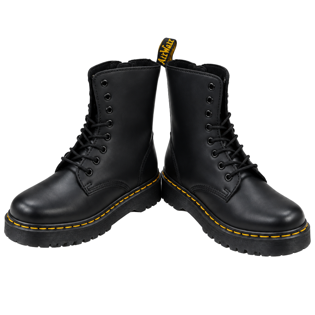 Dr. Martens Jadon Size 10 US Black Leather Platform Boots 1