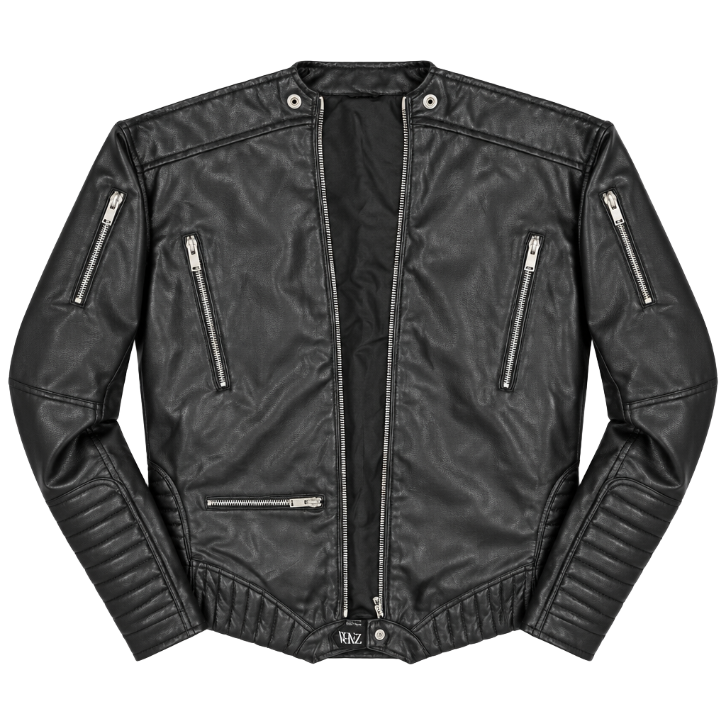Zara Faux Leather Biker Jacket Size XXL Black Moto Quilted 1