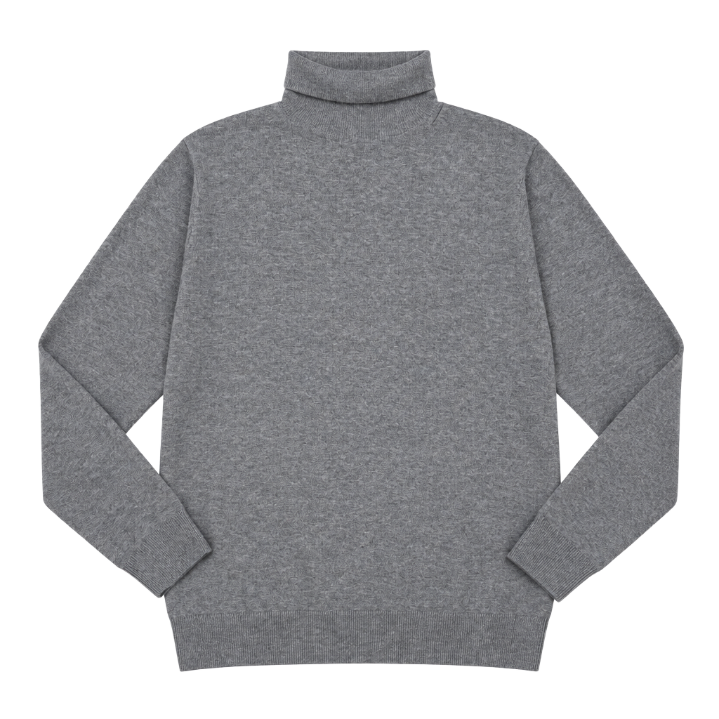 H&M Slim Fit Turtleneck Sweater Size L Gray 1