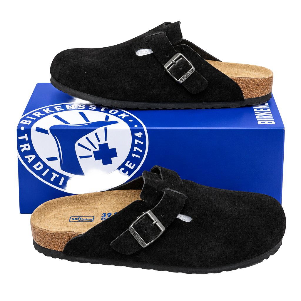 Birkenstock Boston Soft Footbed Suede Clog Size 42 Black 1