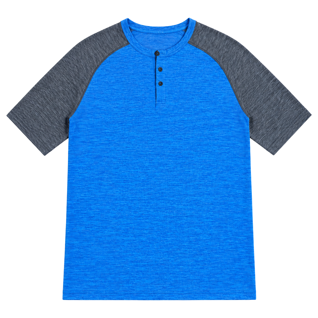 Lululemon Metal Vent Tech Henley Size L Blue Black Athletic Shirt 1
