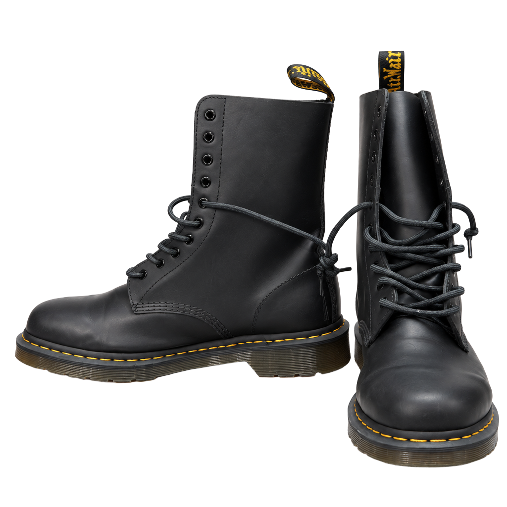 Dr. Martens 1490 Smooth Leather Mid Calf Boots Black Size 12 US M 1