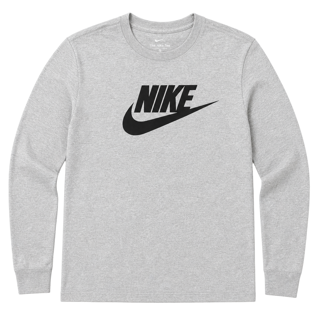 Nike Sportswear Men's Long Sleeve Grey Graphic T-Shirt 1