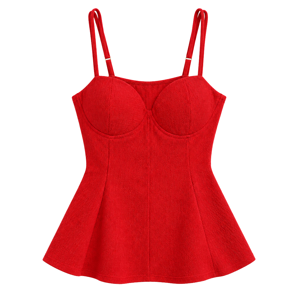 Red Corset Top Peplum Camisole 1