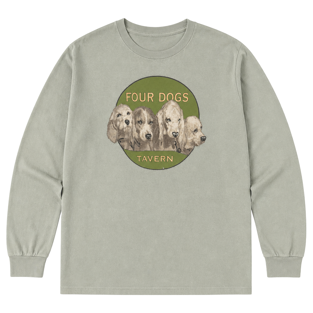 Vintage 90s Four Dogs Tavern Pigment Dyed Long Sleeve T-Shirt XL 1