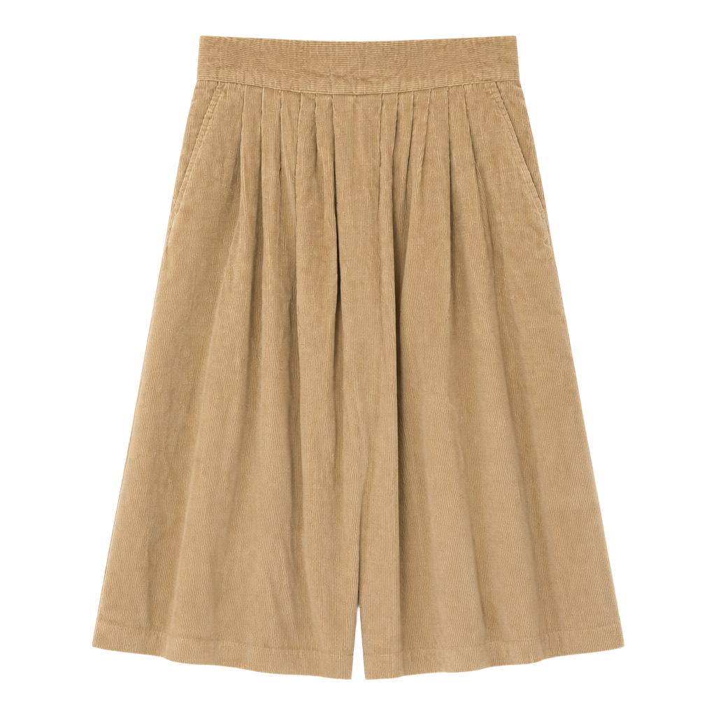 VTG 80s 90s Norton McNaughton Tan Corduroy Pleated Midi Skirt Pockets Size 12 USA 1