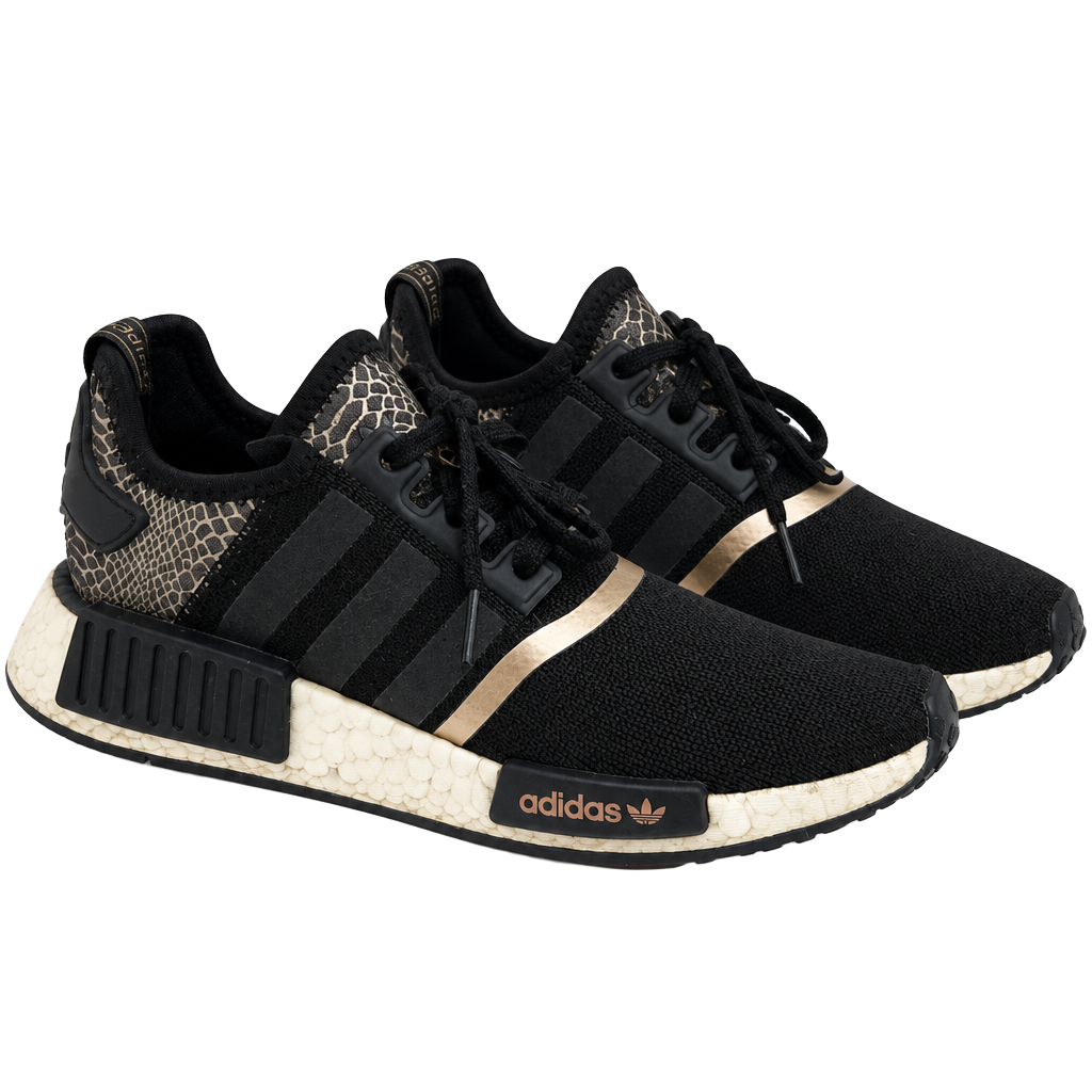 Adidas NMD_R1 Sneakers Black Rose Gold Snake Print 1