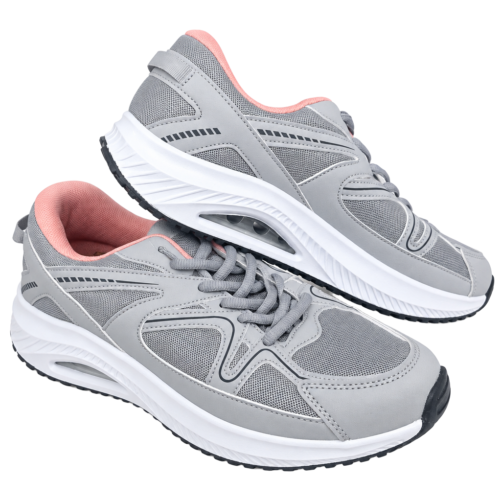 Autper Womens Walking Shoes Size 10.5 Gray Pink Orthotic Sneakers 1