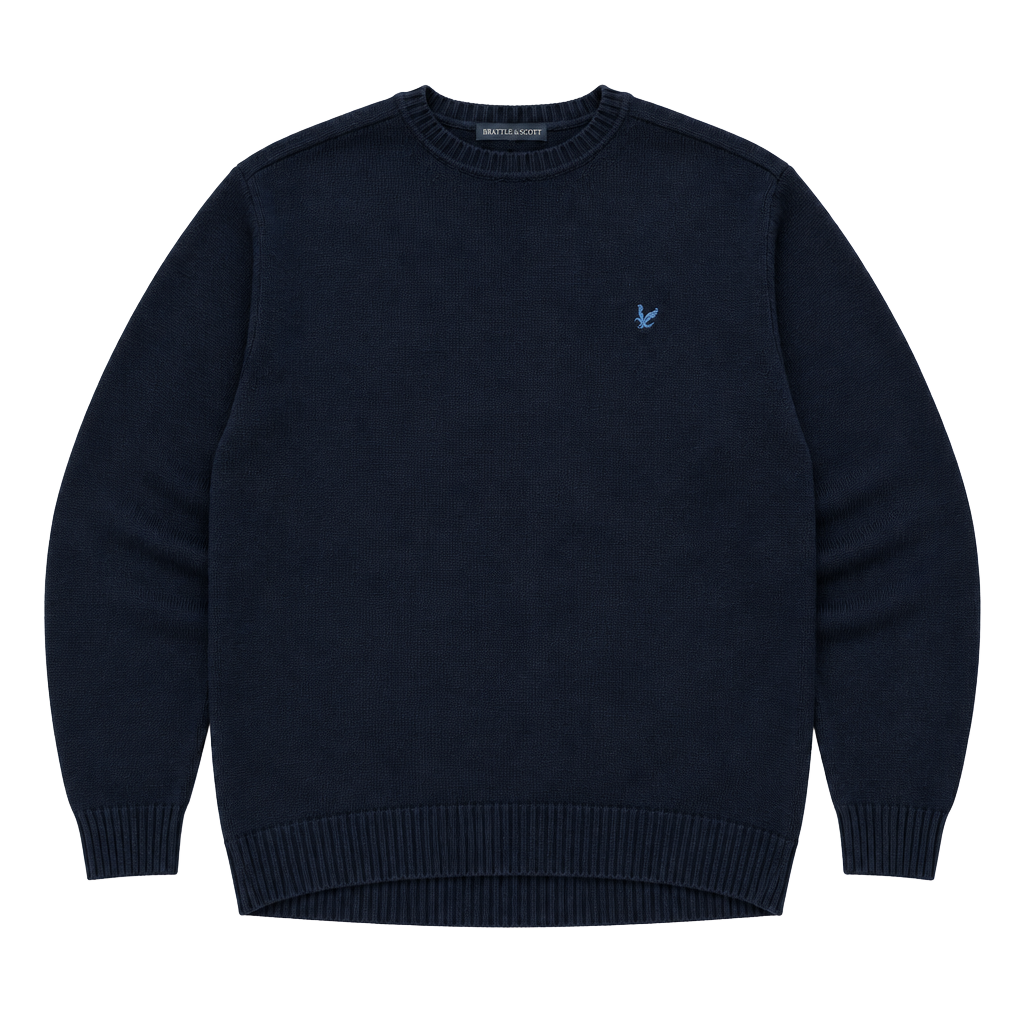 Lyle & Scott Pullover Sweater Size XL Black Combed Cotton Crew Neck 1