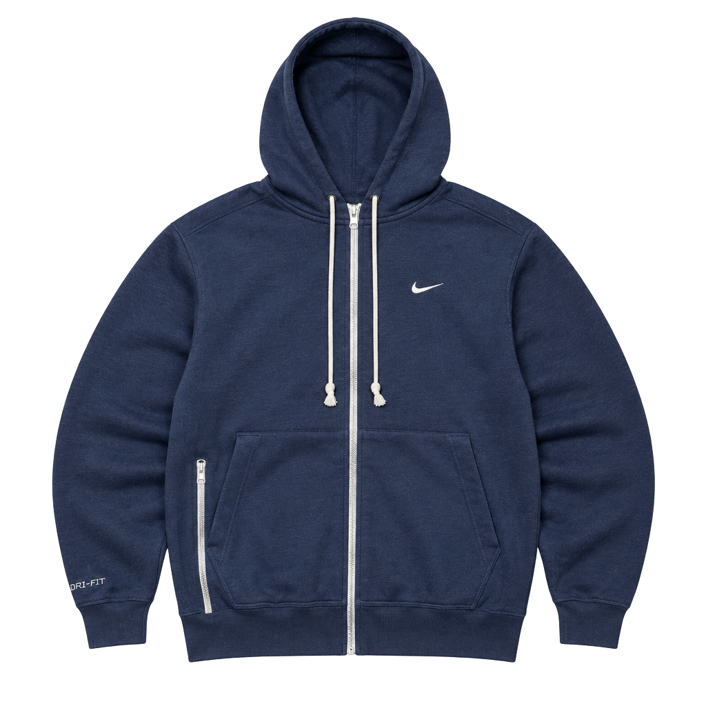 Nike Standard Issue Dri-Fit Full Zip Hoodie Thunder Blue 1